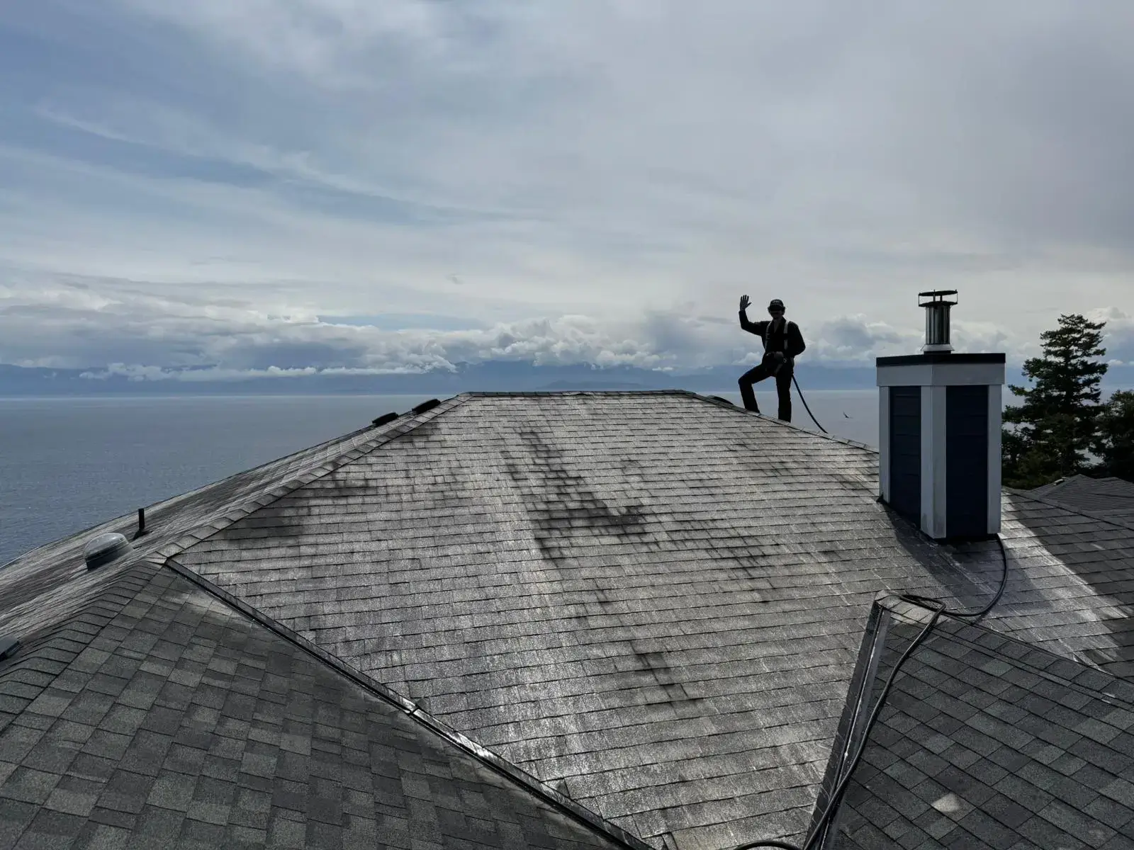 Roof washing