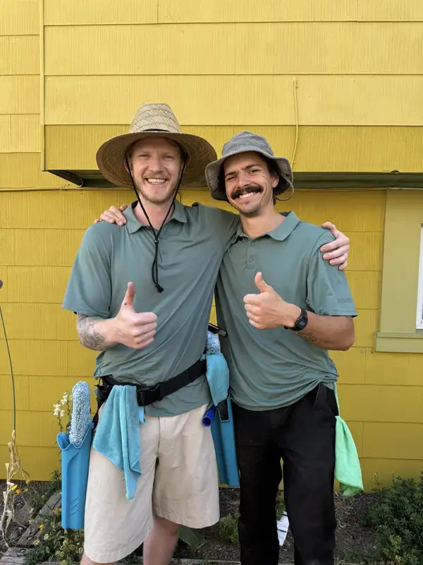 Axel and Mitchell, the owners of Two Pines Exterior Solutions in Victoria, BC.