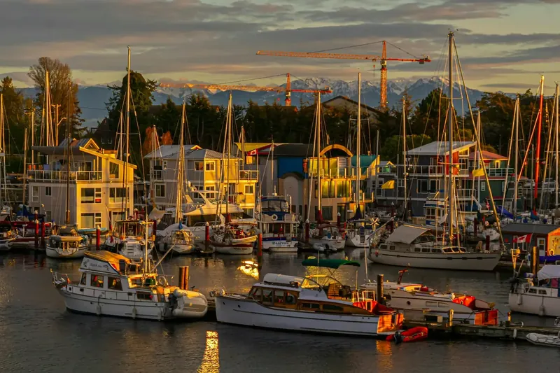 Homes near the waterfront in Esquimalt, BC, where salt air from the Strait of Juan de Fuca affects window glass